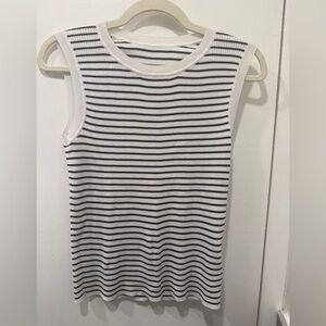 Goelia Classic Black and White Striped Tank Top